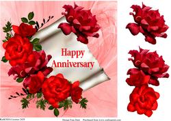 Anniversary Roses on a Scroll