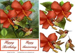 Humming Birds and Hibiscus
