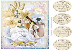 Swans Wedding/anniversary Card Topper