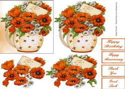 Poppies in a Jug Step by Step