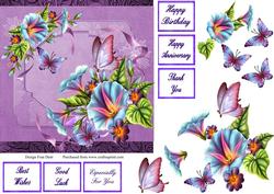 Blue Vines and Butterflies Step by Step