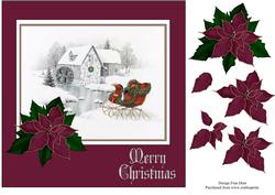 Poinsettia Snow Scene