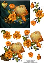 Golden Floral Shoes