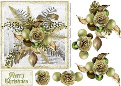 Baubles and a Glittered Rose for Christmas