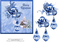 Merry Christmas in Blue Step by Step