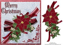 Red Poinsettia, Ribbons and Bows