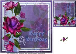 Mirrored Twilight Roses Topper and Gift Tag