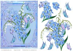 Blue and White and Butterflies Step by Step