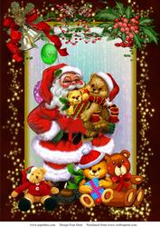 Santa in His Teddy Bear Workshop A4