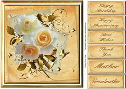 Cream Roses on Gold