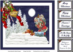 Santa Dropping Presents Down the Chimney