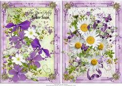 Two Purple and White Floral Toppers