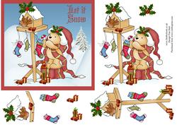 Teddy Shares Christmas with the Birds