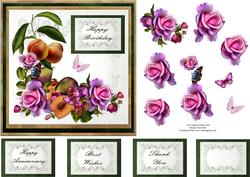 Roses, Fruit and Butterflies with Decoupage