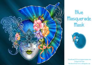 Blue Masquerade Mask Card Kit