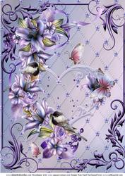 Chickadees and Lilies A4 Topper 2