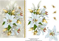 White Lilies and Rosebuds