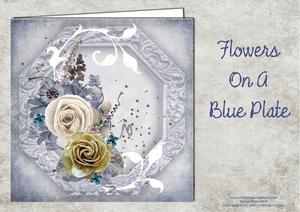 Flowers on a Blue Plate
