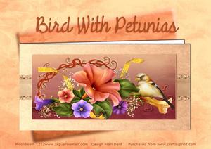 Bird with Petunias Card Kit