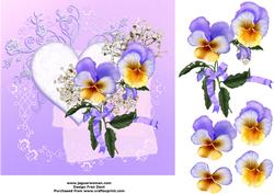 Floral Heart and Pansies