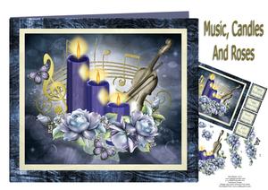 Music, Candles and Roses Card Kit