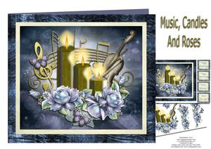 Music, Candles and Roses 2 Card Kit