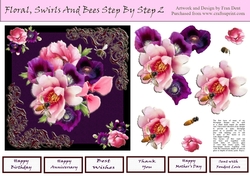 Floral, Swirls And Bees Step By Step.2