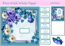 Blue With White Topper 7x7
