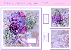 Blue Roses Topper 7x7