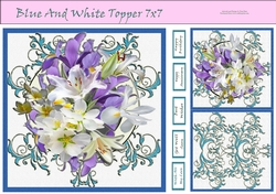 Blue and White Topper 7x7