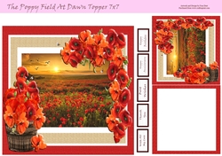 The Poppy Field At Dawn Topper 7x7