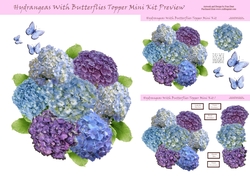 Hydrangeas With Butterflies Topper Mini Kit 