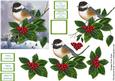 Chickadee and Holly Berries