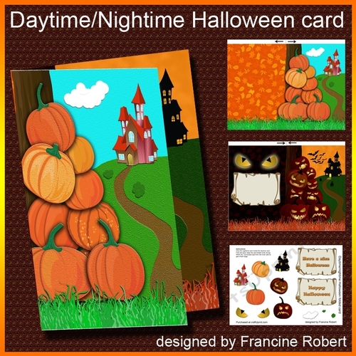 Daytime / nighttime halloween card