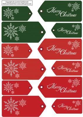 12 'bright' Christmas Tags