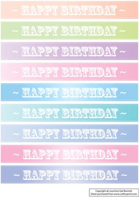 Happy Birthday Ribbons in Pastel Tones