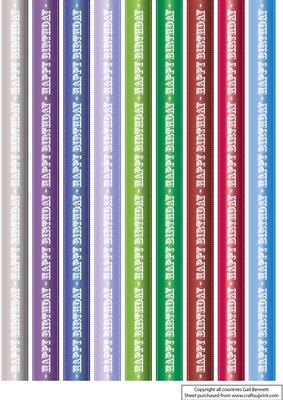 Happy Birthday Ribbons in Rich Jewel Satin Effect 2