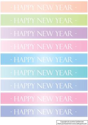 Happy New Year Ribbons in Pastel Tones
