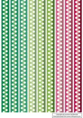 Dotty/snowy Ribbons in Green and Red Tones