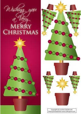 Large Dl Christmas Tree Card 3 - Portrait