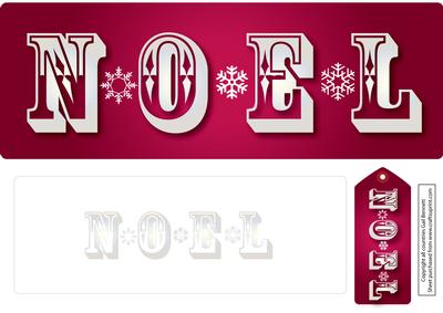 Large Dl Noel Christmas Card in Ruby Red
