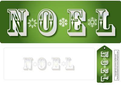 Large Dl Noel Christmas Card in Green