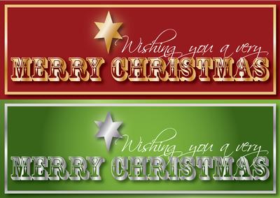 2 Large 3D Dl Christmas Card Fronts - Red & Green