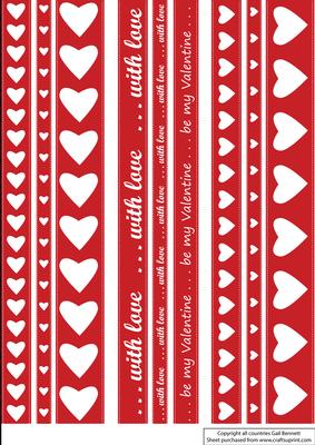 Red Heart and Sentiment Ribbons
