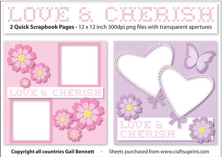 Love & Cherish 12x12 Scrapbook Quick Pages