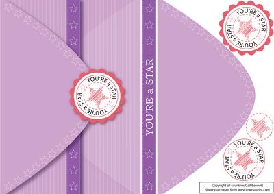 Purple - You're a Star Envelope Card with Decoupage