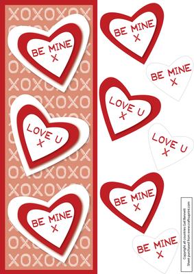 Large Dl 3D Layered Heart Card