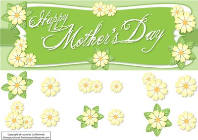 Large Dl Mother's Day Primrose Card