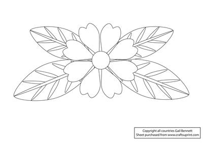 Primrose & Leaves Digital Stamp
