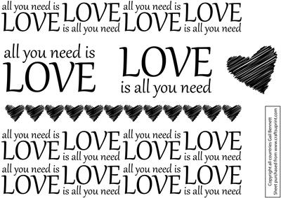 'all You Need is Love' Digital Stamps Set 1